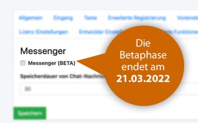 Die Messenger BETA-Phase endet am 21.03.2022
